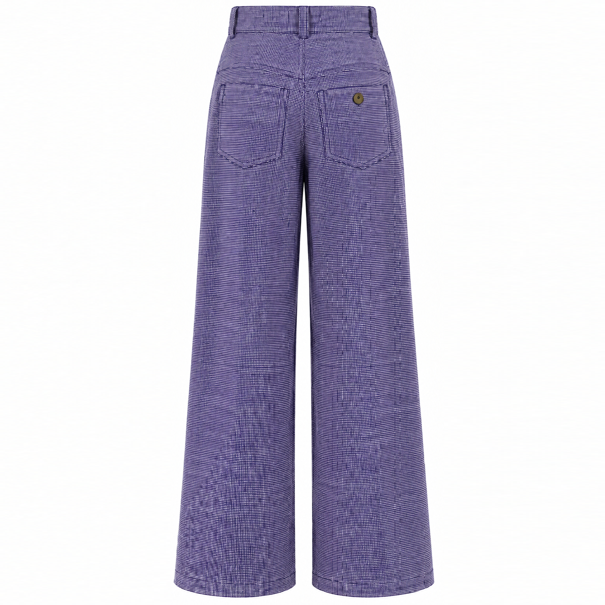 Pantalon large artisanal en coton biologique violet, Keys 26