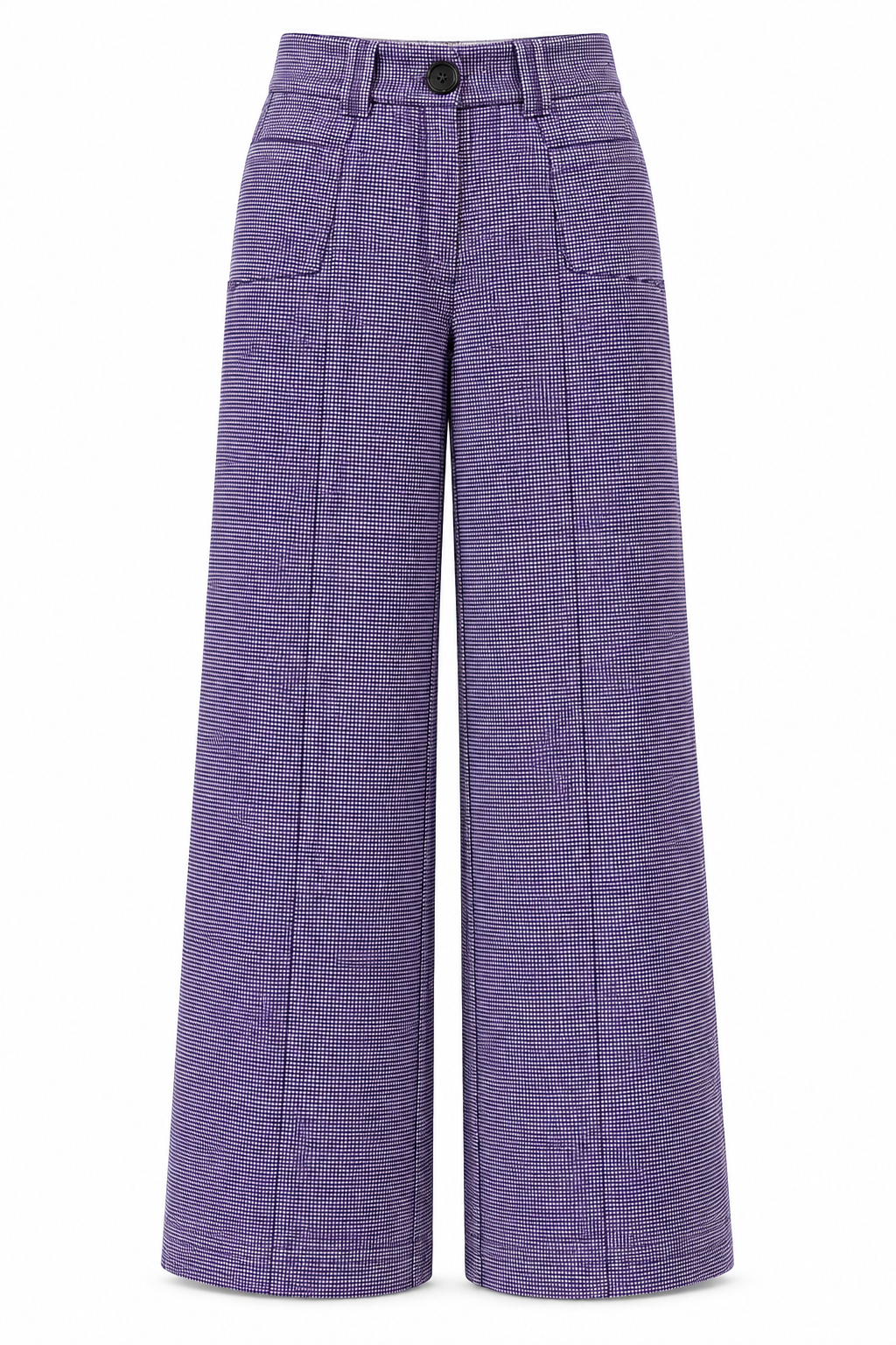 Pantalon large artisanal en coton biologique violet, Keys 26