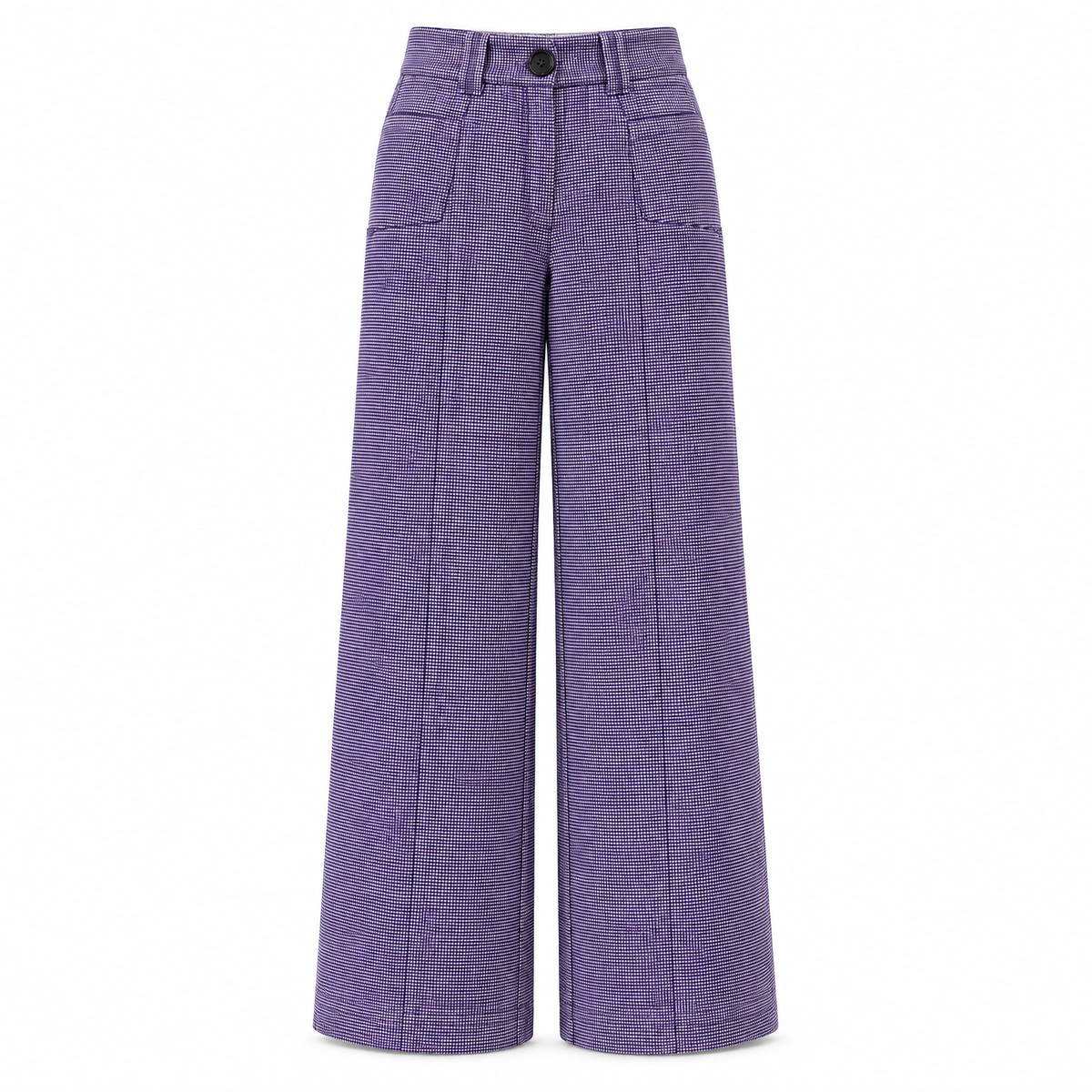 Pantalon large artisanal en coton biologique violet, Keys 26