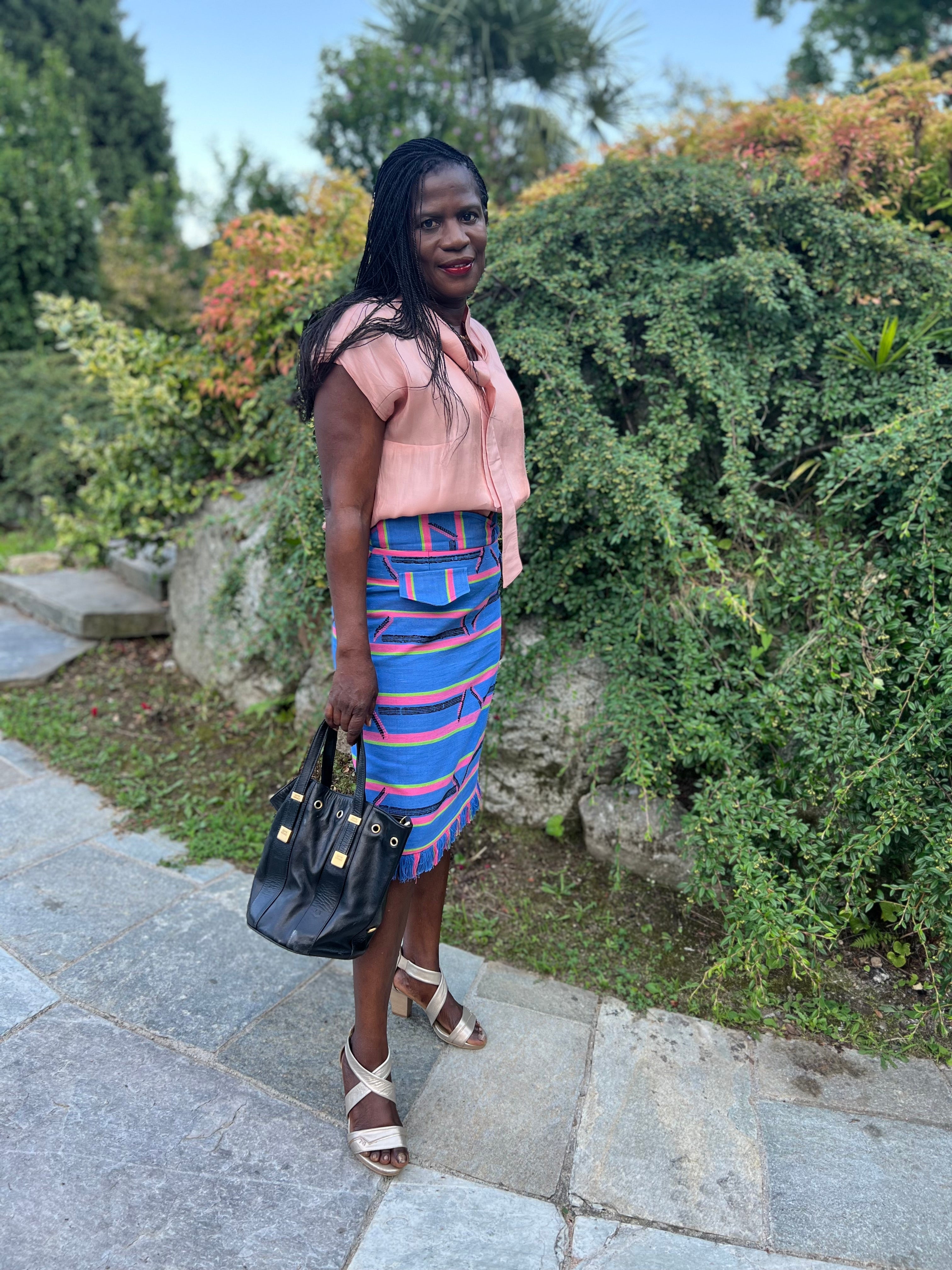 "Sentimento" SK (High waist pencil skirt in Kente)