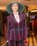 Robe de soirée asymétrique en batik Mirva avec fente perlée