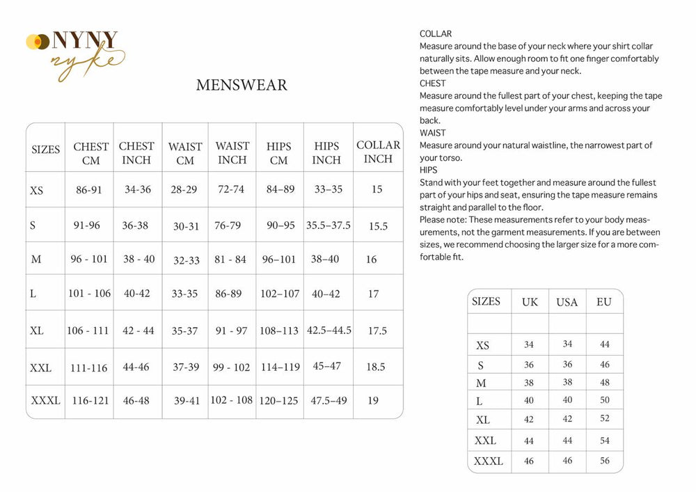 Men Size Chart 2