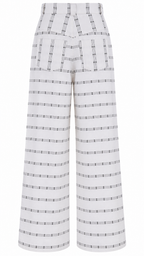 Keys 26 Denim-Cut White & Black Stripe Organic Cotton Palazzo Pants