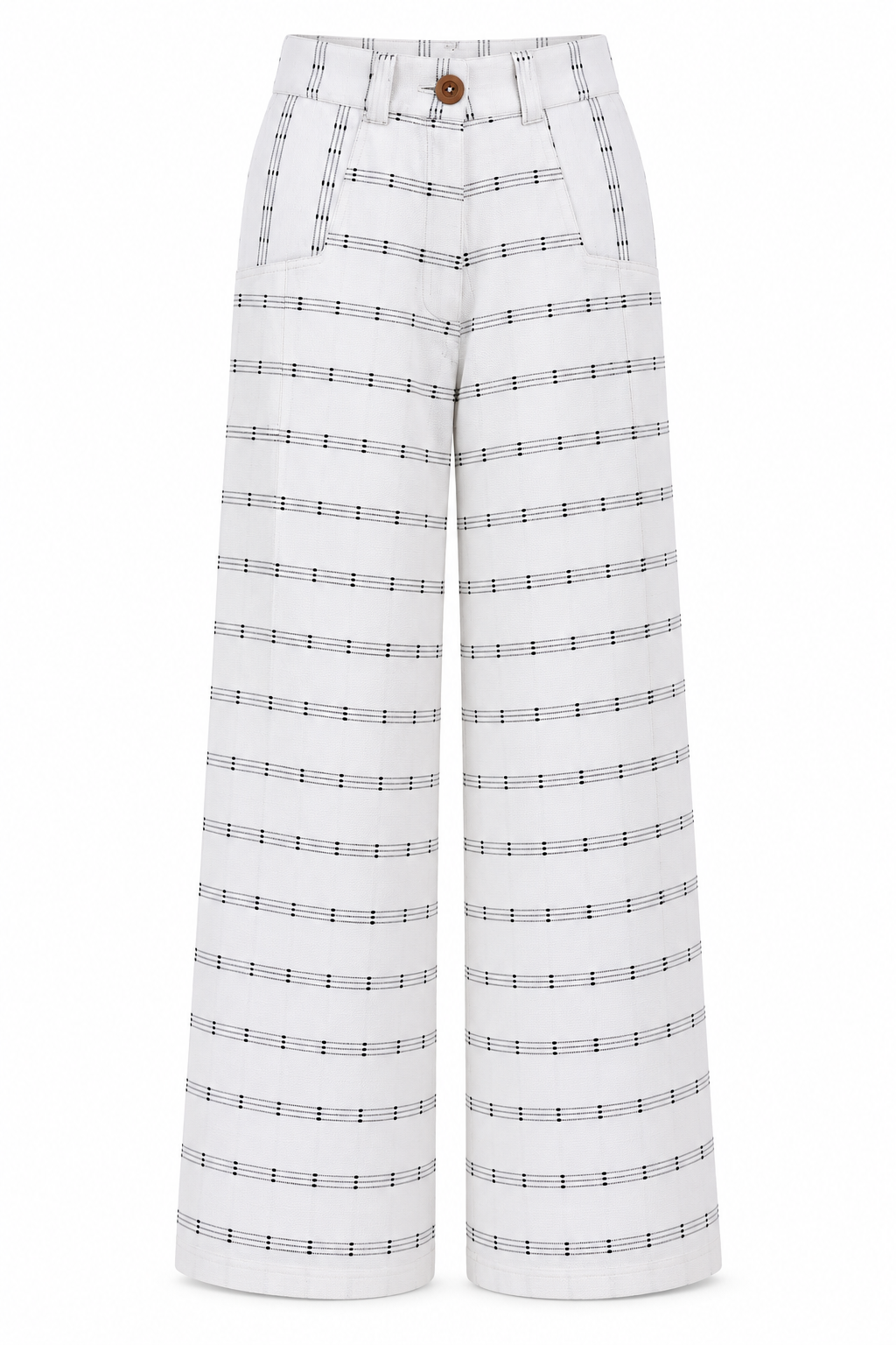Keys 26, Pantalon large artisanal en coton biologique blanc