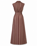 ABI Chocolate, Handcrafted Sleeveless Long Kente Abaya with Embellishments & Belt