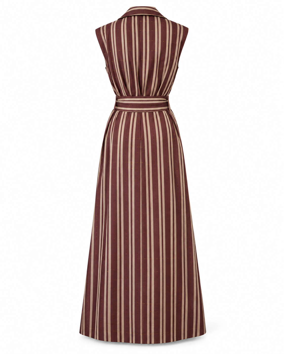 ABI Chocolate, Handcrafted Sleeveless Long Kente Abaya with Embellishments & Belt