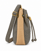 Calebass, Handcrafted Kente Jute Shoulder & Crossbody White & Grey Bag