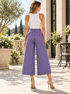 Keys 26, Handcrafted Wide-Leg Organic Cotton Purple Trousers