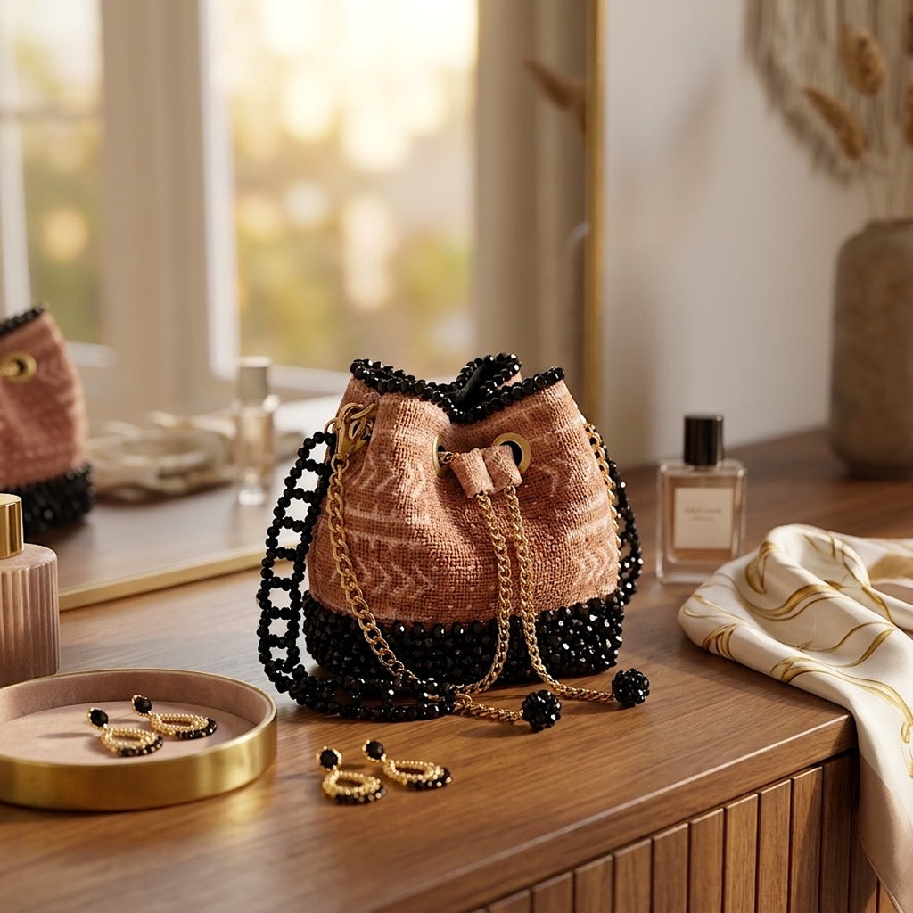 Malú, Mini Crossbody Beaded Bogolan Bag