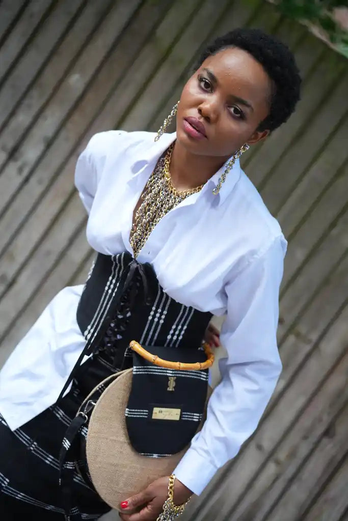 Mila, Handcrafted Kente Under-Bust Corset with Front Lacing