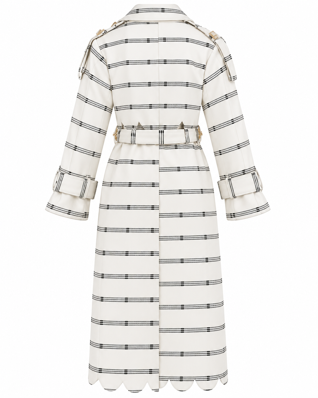Vera Trench, White Handcrafted Kente & Rhinestone Long Coat with Batik Lining (Copy)