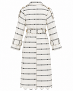 Vera Trench, White Handcrafted Kente & Rhinestone Long Coat with Batik Lining (Copy)
