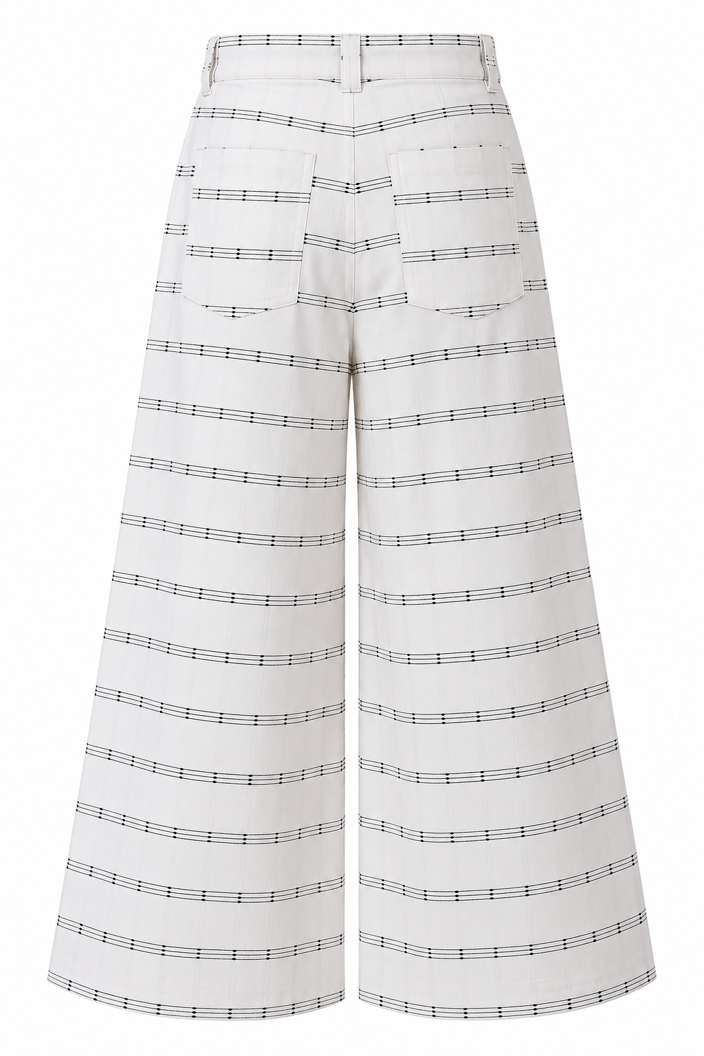 Keys 26, Handcrafted Wide-Leg Organic Cotton White Trousers