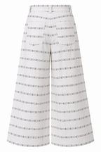 Keys 26, Handcrafted Wide-Leg Organic Cotton White Trousers