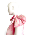 Wilma SH, Women's Hand-Dyed Pink Floral One-Shoulder Batik Cotton Midi Dress