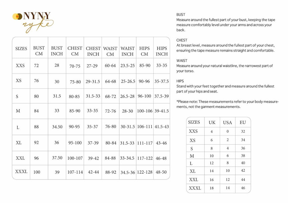 Women Size Chart 1