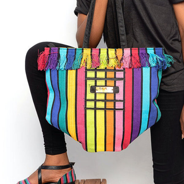 ELIAS, Rainbow Polygon Tote Bag