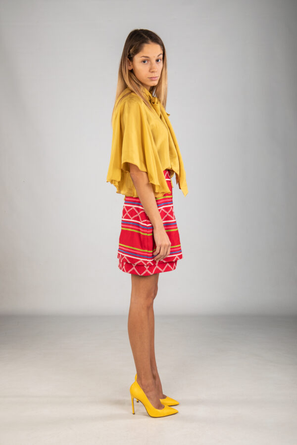 MILEY, Mini skirt in kente with side slit - Image 6