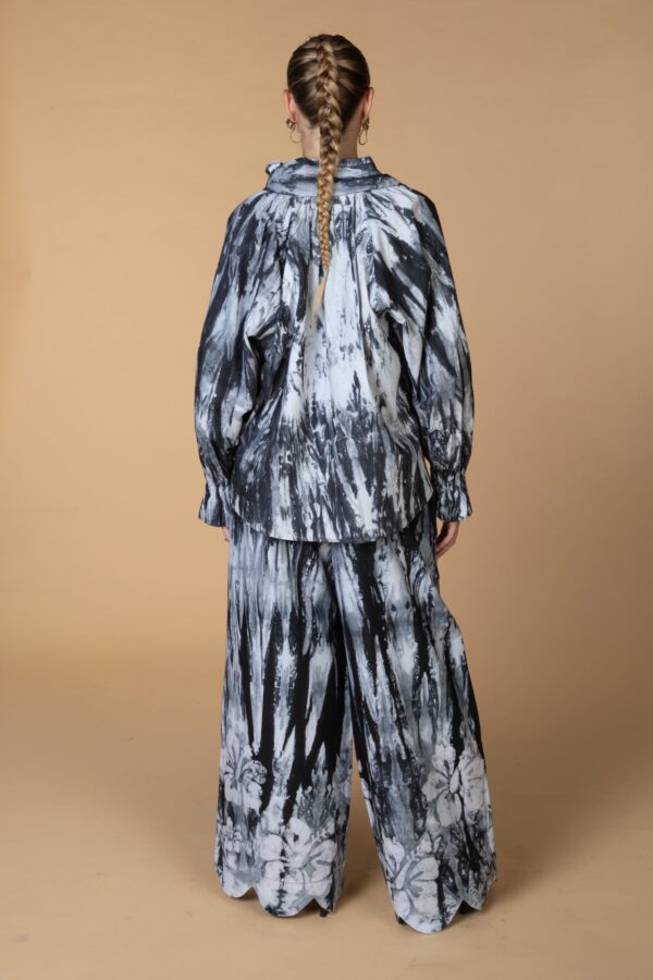 SONA, Grey long sleeves cotton blouse - Image 3