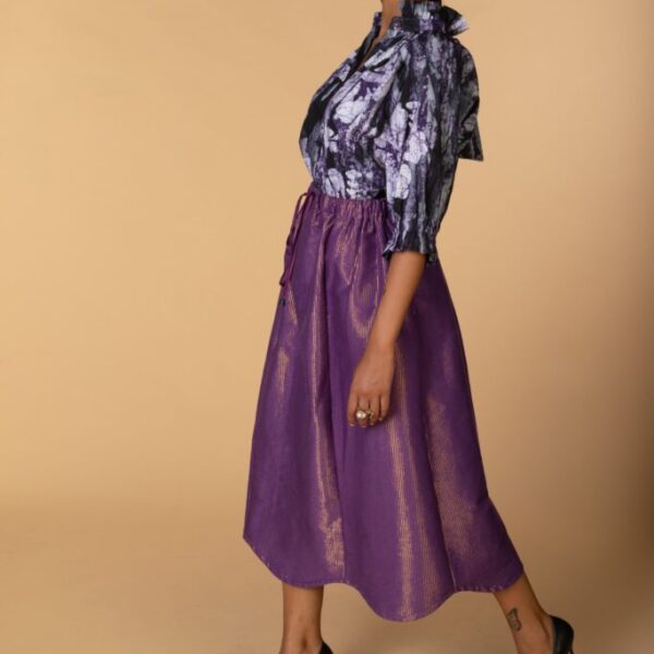 SONA, Purple 3/4 sleeves cotton blouse