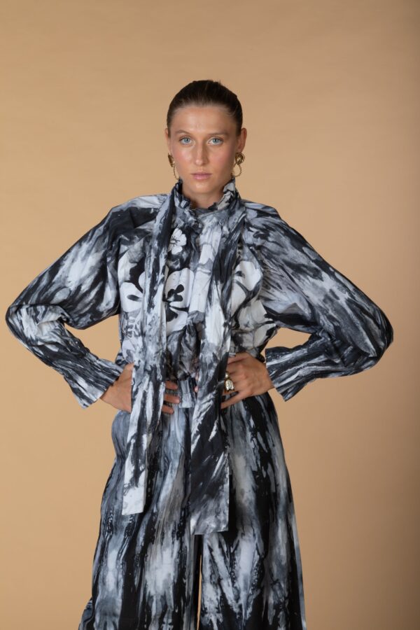 SONA, Grey long sleeves cotton blouse