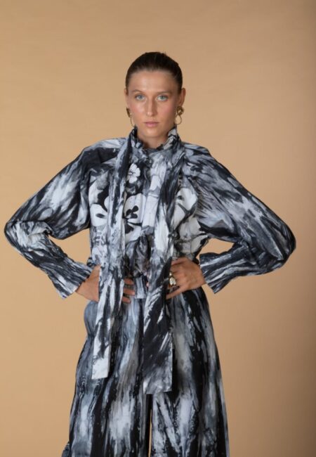 SONA, Grey long sleeves cotton blouse