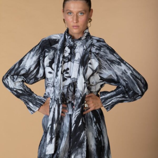 SONA, Grey long sleeves cotton blouse