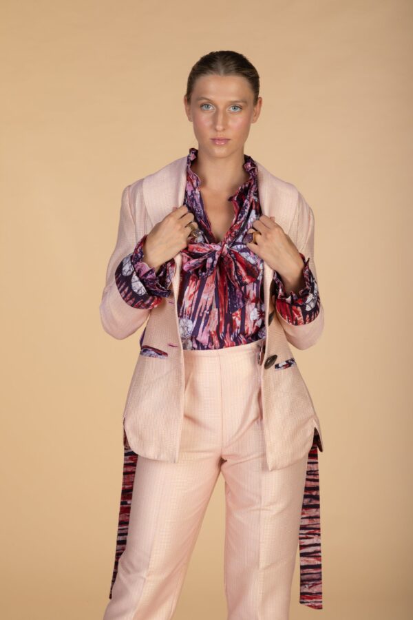 JESS, Pink side belted blazer - Image 2