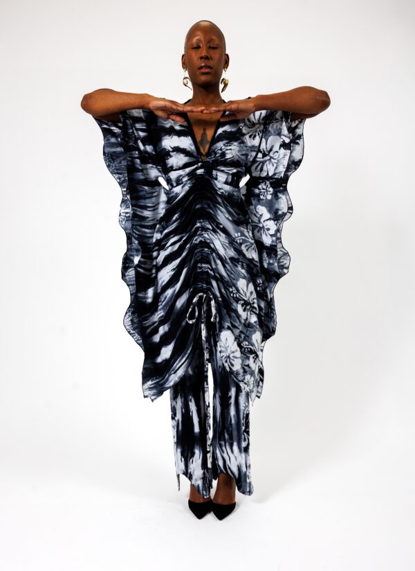 MAUD, Grey kaftan, 3 styles in 1 dress