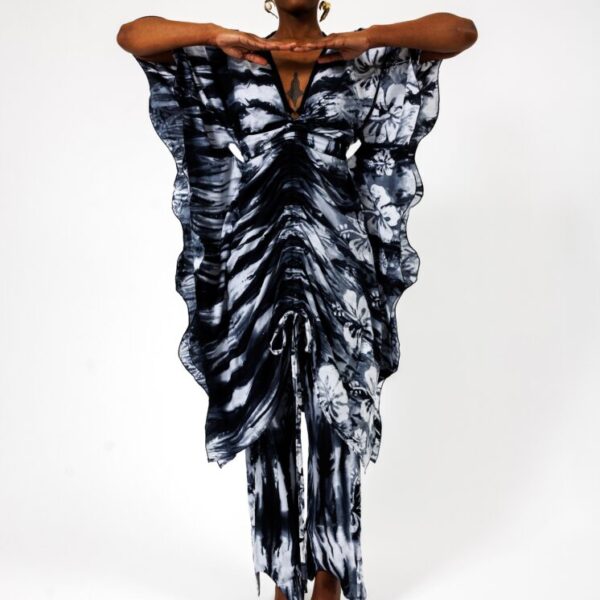 MAUD, Grey kaftan, 3 styles in 1 dress