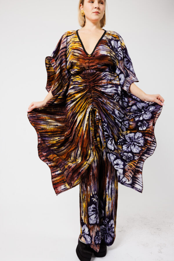 MAUD, Brown kaftan, 3 styles in 1 dress