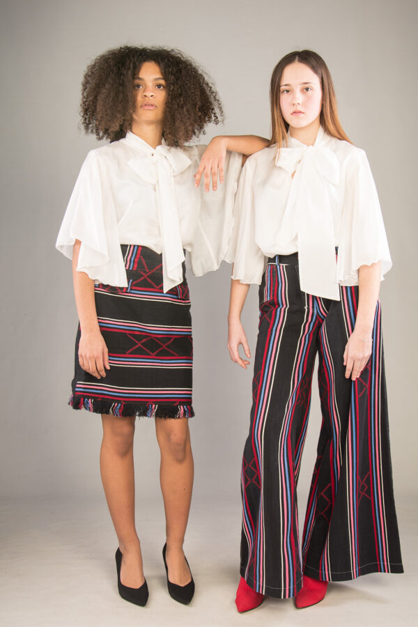 SENTIMENTO, Black High waist pencil skirt with fringes - Image 4