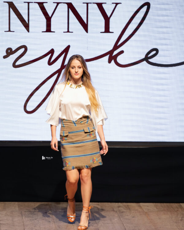 SENTIMENTO, Sand High waist pencil skirt with fringes - Image 3