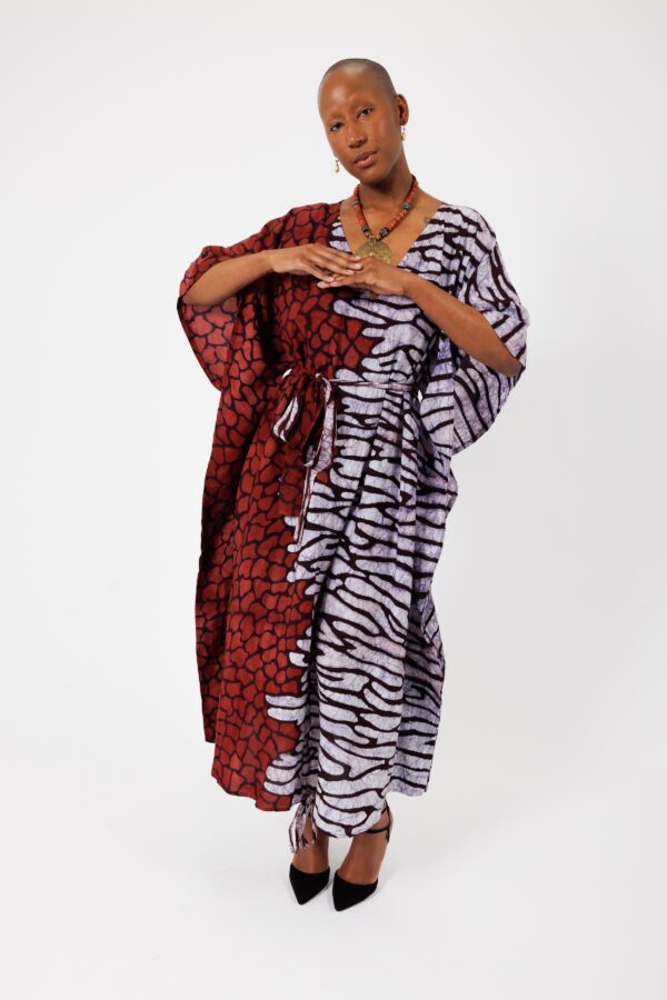 MAEVA Leopard, Bi-Colour kaftan, 3 styles in 1 dress