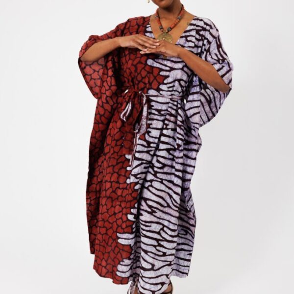 MAEVA Leopard, Bi-Colour kaftan, 3 styles in 1 dress