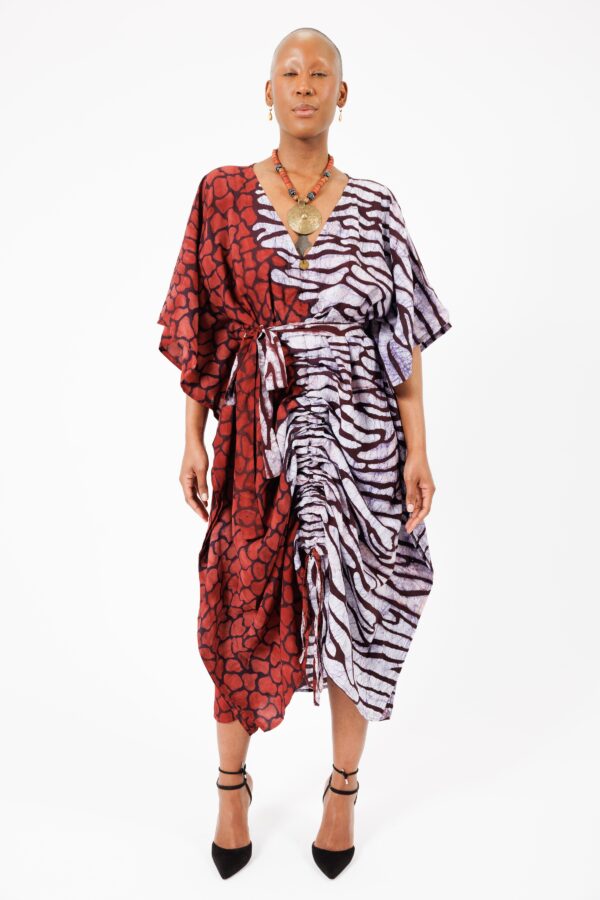 MAEVA Leopard, Bi-Colour kaftan, 3 styles in 1 dress - Image 3
