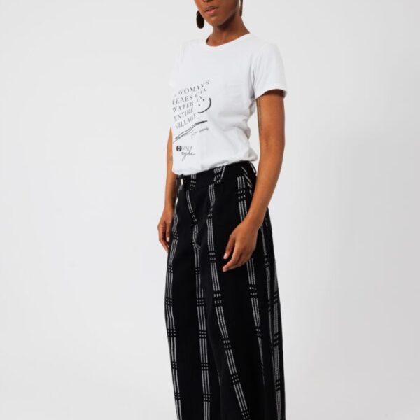 KEYS, Black Wide-legs trousers with denim cut