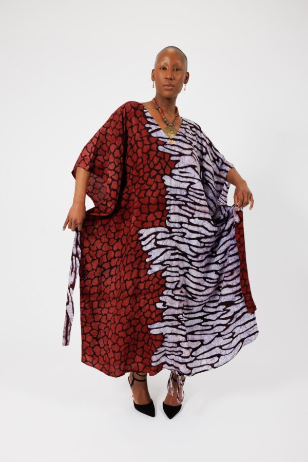 MAEVA Leopard, Bi-Colour kaftan, 3 styles in 1 dress - Image 2